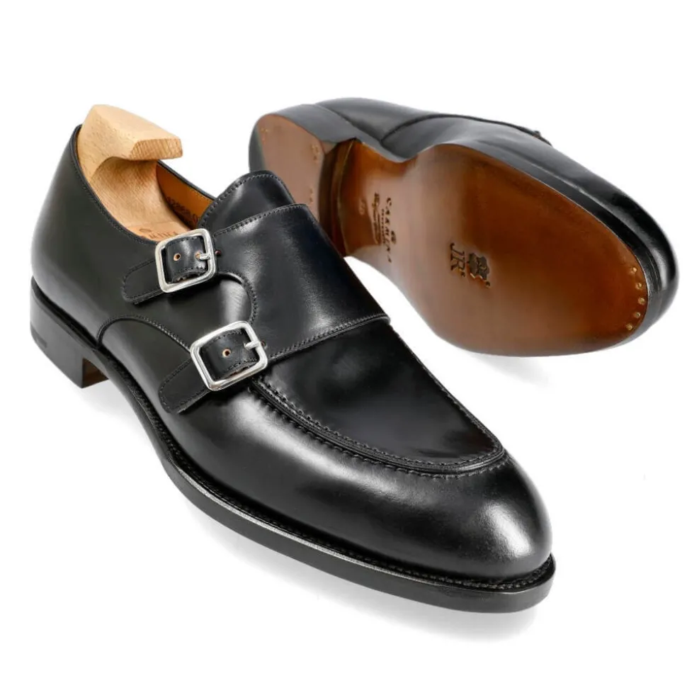 Double Monk Strap Shoes|Carmina CORDOVAN DOUBLE MONK STRAP SHOES 80735 TIMS BLACK