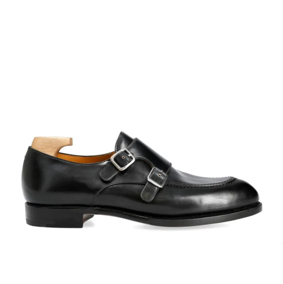 Double Monk Strap Shoes|Carmina CORDOVAN DOUBLE MONK STRAP SHOES 80735 TIMS BLACK