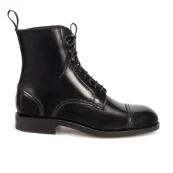 Men's Work Boots|Cap Toe Boots|Carmina CORDOVAN DRESS BOOTS 80184 OSCAR BLACK