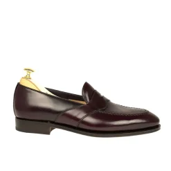 Penny Loafers|Cordovan Loafers|Carmina CORDOVAN FULL STRAP LOAFERS 80372 UETAM EE BURGUNDY