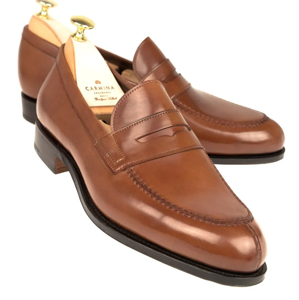 Penny Loafers|Carmina CORDOVAN PENNY LOAFERS 923 FOREST BOURBON