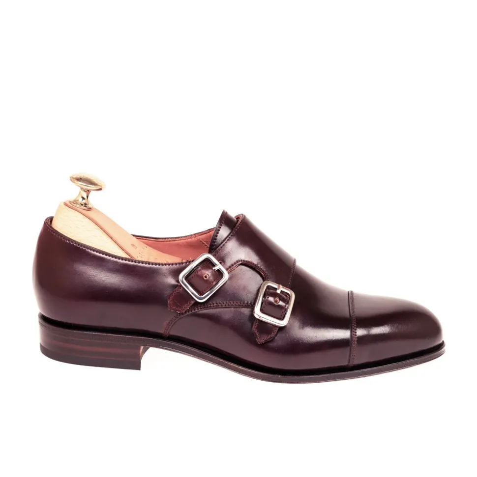 Women Cordovan|Double Monk Strap|Carmina CORDOVAN WOMEN DOUBLE MONK STRAP 1645 MADISON BURGUNDY