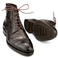 Crocodile Shoes|Men's Work Boots|Carmina CROCODILE ANKLE BOOTS 80207 SOLLER