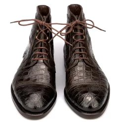 Crocodile Shoes|Men's Work Boots|Carmina CROCODILE ANKLE BOOTS 80207 SOLLER