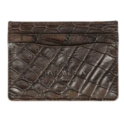 Card Holders|Card Holders|Carmina CROCODILE CARD HOLDER IN BROWN