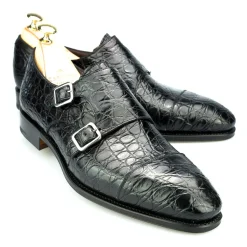 Crocodile Shoes|Double Monk Strap Shoes|Carmina CROCODILE DOUBLE MONK 10003 SIMPSON