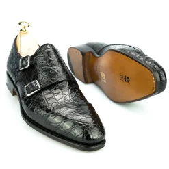 Crocodile Shoes|Double Monk Strap Shoes|Carmina CROCODILE DOUBLE MONK 10003 SIMPSON