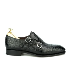 Crocodile Shoes|Double Monk Strap Shoes|Carmina CROCODILE DOUBLE MONK 10003 SIMPSON