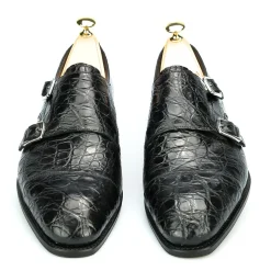 Crocodile Shoes|Double Monk Strap Shoes|Carmina CROCODILE DOUBLE MONK 10003 SIMPSON