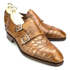 Crocodile Shoes|Double Monk Strap Shoes|Carmina CROCODILE DOUBLE MONK SHOES 10003 SIMPSON