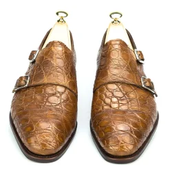 Crocodile Shoes|Double Monk Strap Shoes|Carmina CROCODILE DOUBLE MONK SHOES 10003 SIMPSON