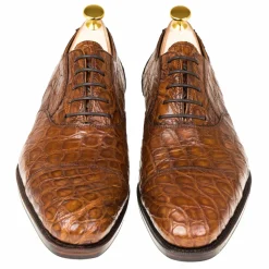 Crocodile Shoes|Cap Toe Oxfords|Carmina CROCODILE OXFORD SHOES 10000 RAIN TANNED