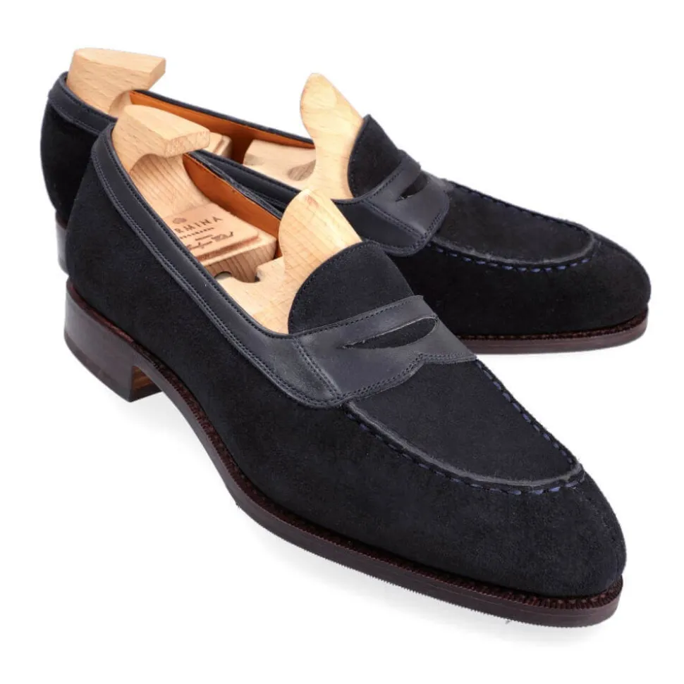 Penny Loafers|Carmina FULL STRAP PENNY LOAFERS 1875 MADISON NAVY