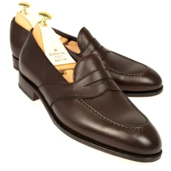 Penny Loafers|Carmina FULL STRAP PENNY LOAFERS 80372 UETAM EE BROWN