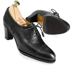 High Heel Derby|Cap-Toe Derby|Carmina HIGH HEEL SHOES 1613 MADISON BLACK