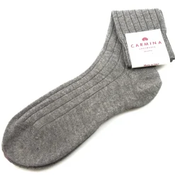 Socks|Carmina Light grey wool and cashmere socks