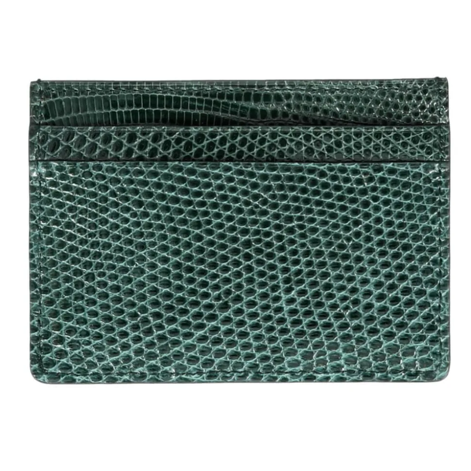Card Holders|Card Holders|Carmina LIZARD CARD HOLDER IN GREEN