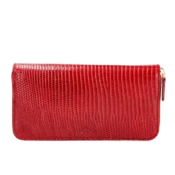 Wallet For Women|Carmina LIZARD LARGE WALLET FOR WOMEN RED