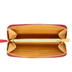 Wallet For Women|Carmina LIZARD LARGE WALLET FOR WOMEN RED