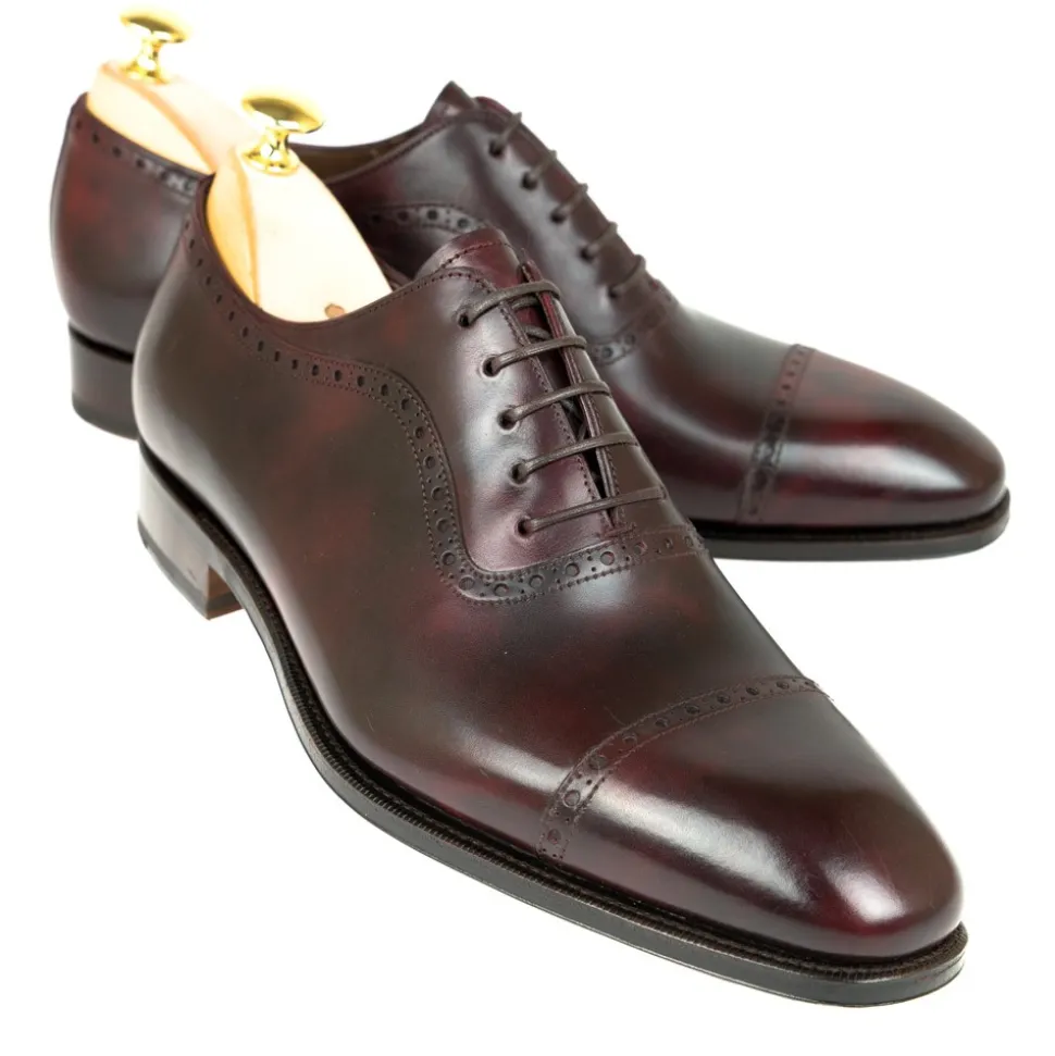 Cap Toe Oxfords|Carmina MUSEUM OXFORDS 80391 RAIN BURGUNDY