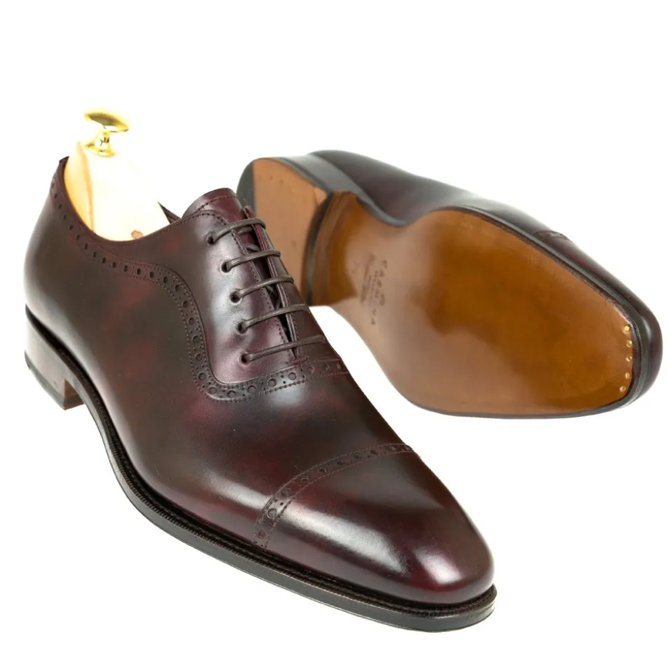 Cap Toe Oxfords|Carmina MUSEUM OXFORDS 80391 RAIN BURGUNDY