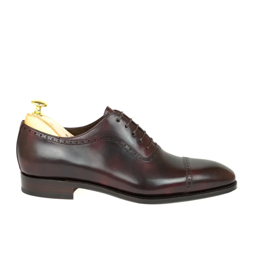 Cap Toe Oxfords|Carmina MUSEUM OXFORDS 80391 RAIN BURGUNDY