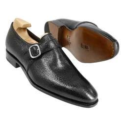Single Monk Strap Shoes|Carmina PECCARY MONK STRAPS 80156 RAIN BLACK