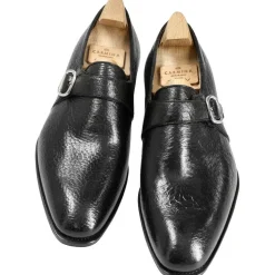 Single Monk Strap Shoes|Carmina PECCARY MONK STRAPS 80156 RAIN BLACK