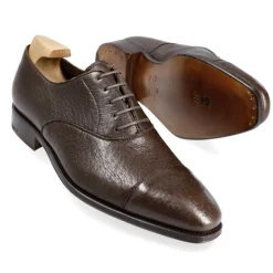 Peccary Shoes|Cap Toe Oxfords|Carmina PECCARY OXFORDS 80386 RAIN BROWN