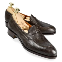 Python Shoes|Penny Loafers|Carmina PYTHON WOMEN'S PENNY LOAFERS 1875 MADISON BROWN