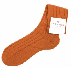 Socks|Carmina Rust wool and cashmere socks ORANGE