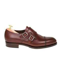 Double Monk Strap Shoes|Carmina SEMI BROGUE DOUBLE MONK STRAP 80476 ROBERT BURGUNDY