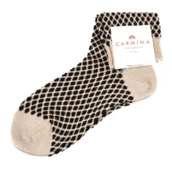 Women Socks|Carmina Short women patterned socks. BROWN/BEIGE