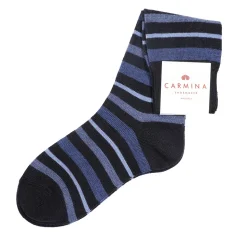 Socks|Carmina STRIPED SOCKS NAVY
