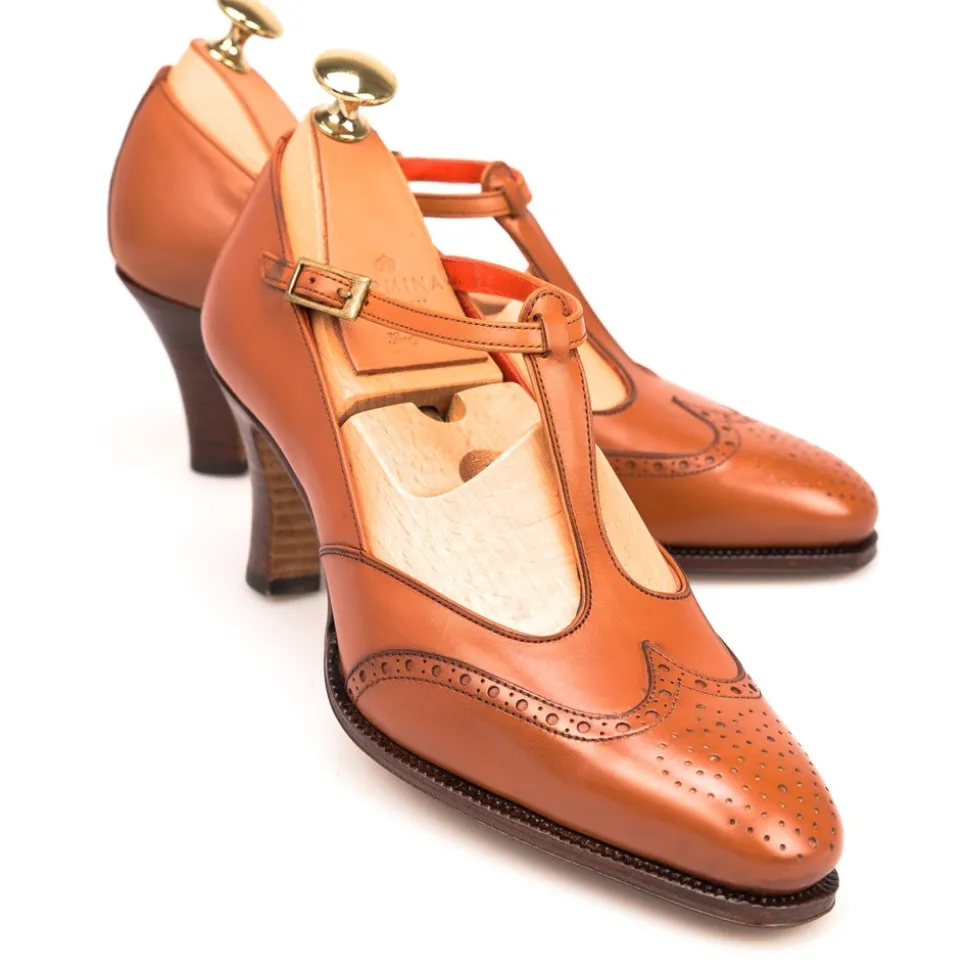 High Heel Oxford|Carmina T STRAP SHOES 1389 LLUC TANNED
