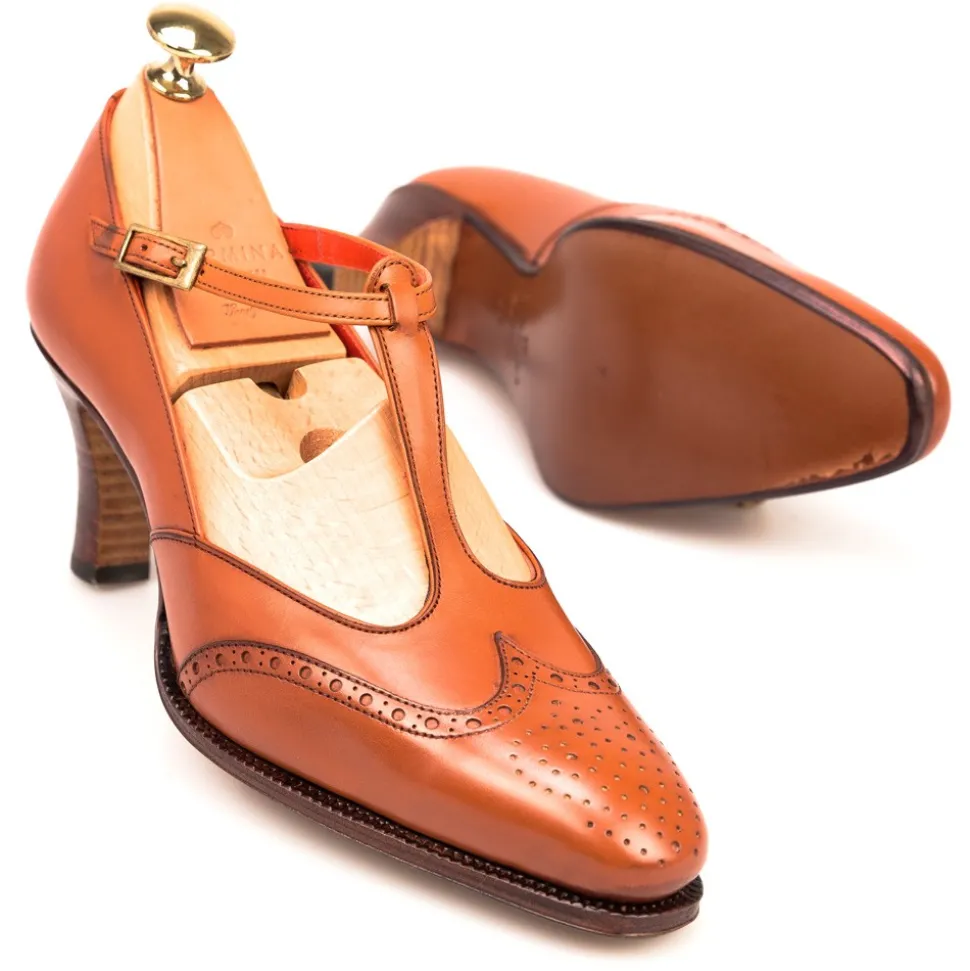 High Heel Oxford|Carmina T STRAP SHOES 1389 LLUC TANNED