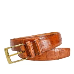 Men's Belts|Carmina TAN CAIMAN LEATHER BELT TANNED