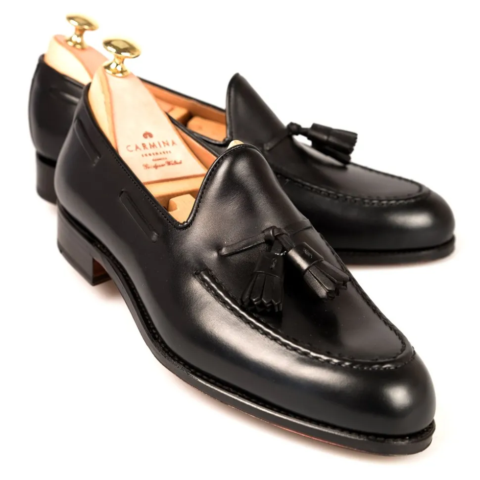 Tassel Loafers|Carmina TASSEL LOAFERS 80367 FOREST BLACK