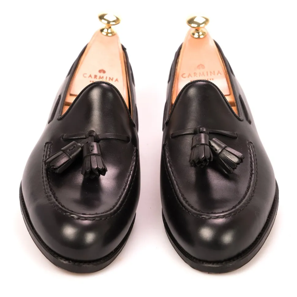Tassel Loafers|Carmina TASSEL LOAFERS 80367 FOREST BLACK