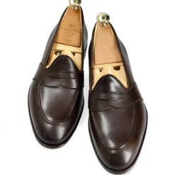 Penny Loafers|Carmina UNLINED FULL STRAP PENNY LOAFERS 80708 UETAM BROWN
