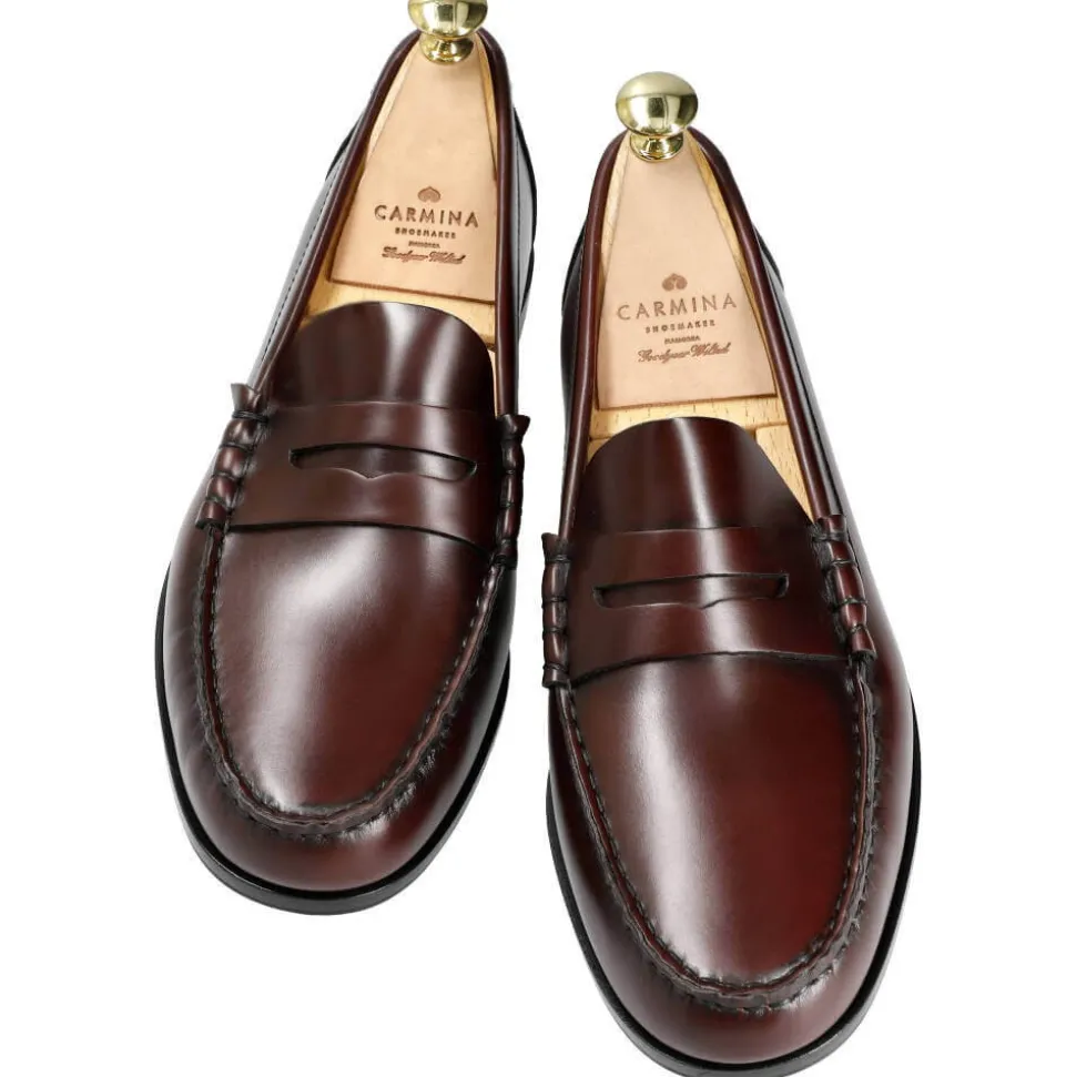 Penny Loafers|Carmina UNLINED PENNY LOAFERS 80678 XIM BURGUNDY