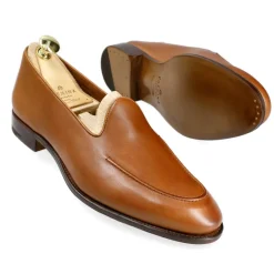 Men's Dress Slippers|Carmina UNLINED SLIPPERS 80709 UETAM TANNED