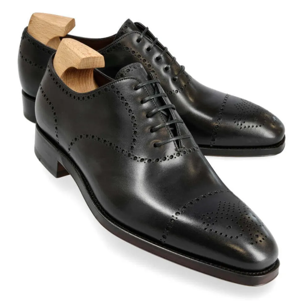 Wholecut Oxford|Carmina WHOLECUT BROGUE OXFORDS 80807 RAIN BLACK
