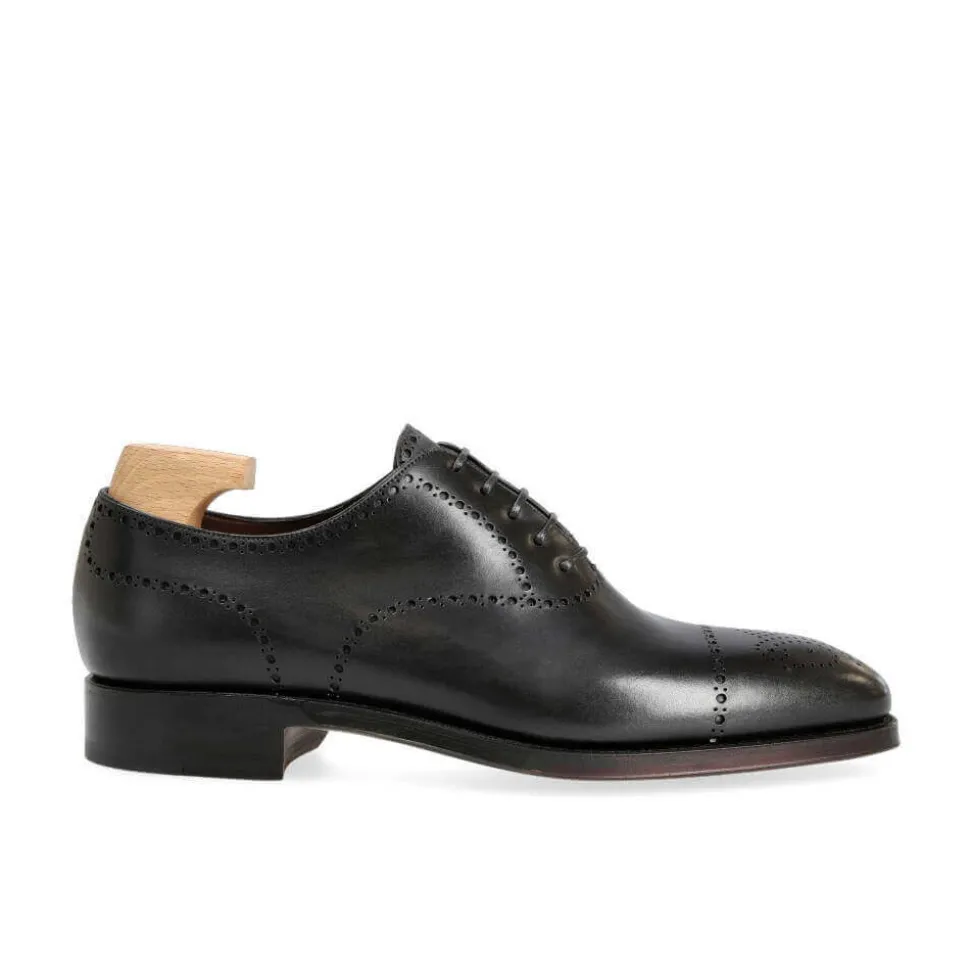Wholecut Oxford|Carmina WHOLECUT BROGUE OXFORDS 80807 RAIN BLACK