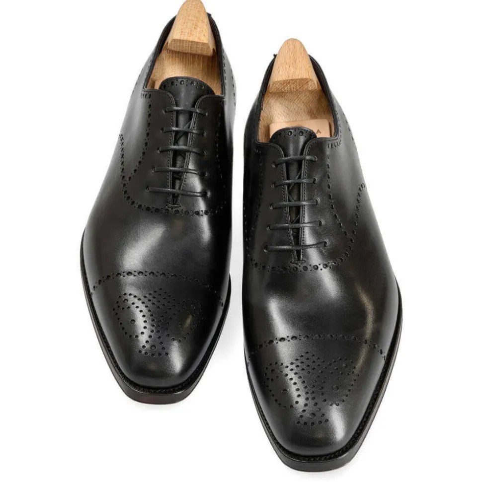 Wholecut Oxford|Carmina WHOLECUT BROGUE OXFORDS 80807 RAIN BLACK