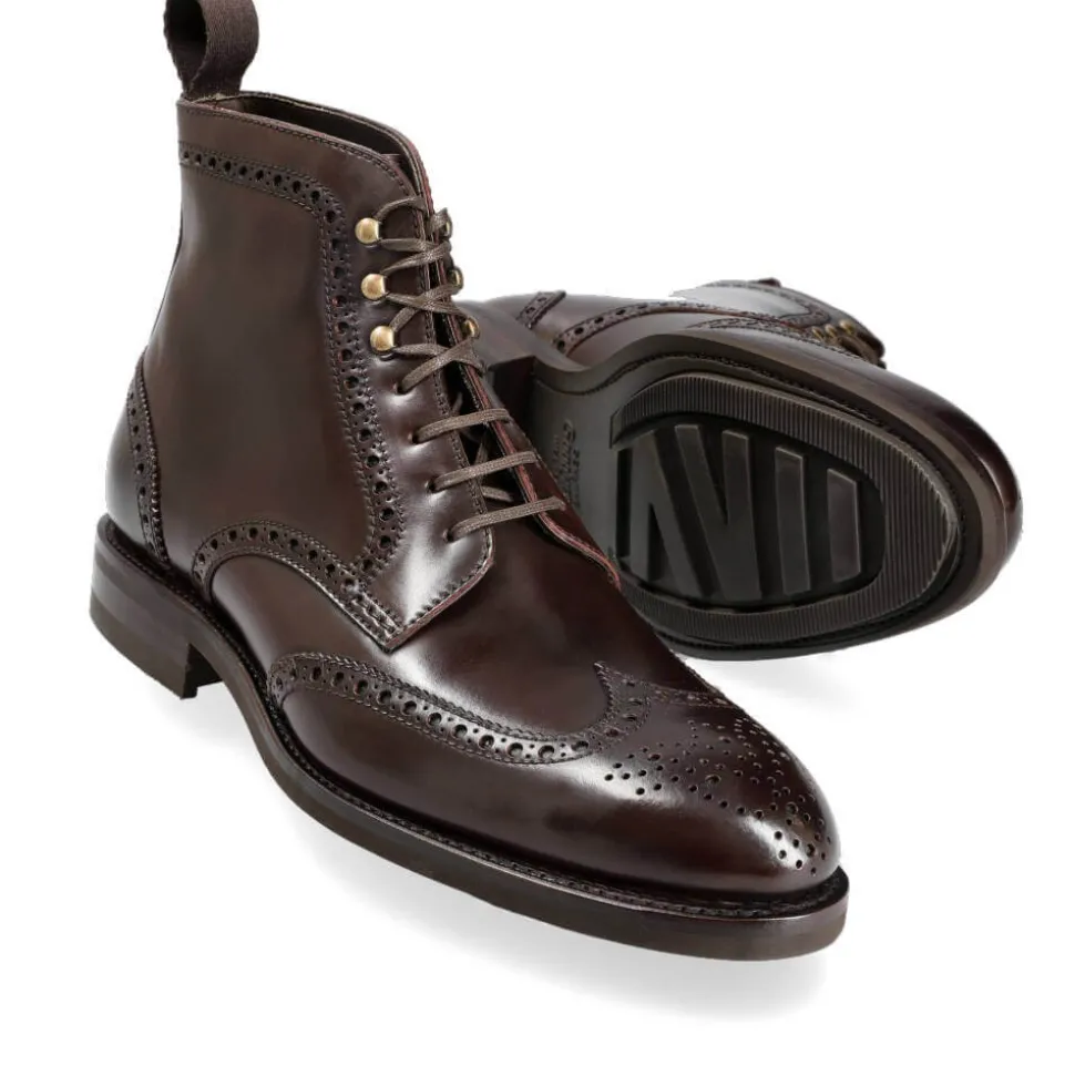 Wingtip Boots|Cordovan Boots|Carmina WINGTIP CORDOVAN DRESS BOOTS 80770 SOLLER BURGUNDY