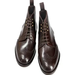 Wingtip Boots|Cordovan Boots|Carmina WINGTIP CORDOVAN DRESS BOOTS 80770 SOLLER BURGUNDY