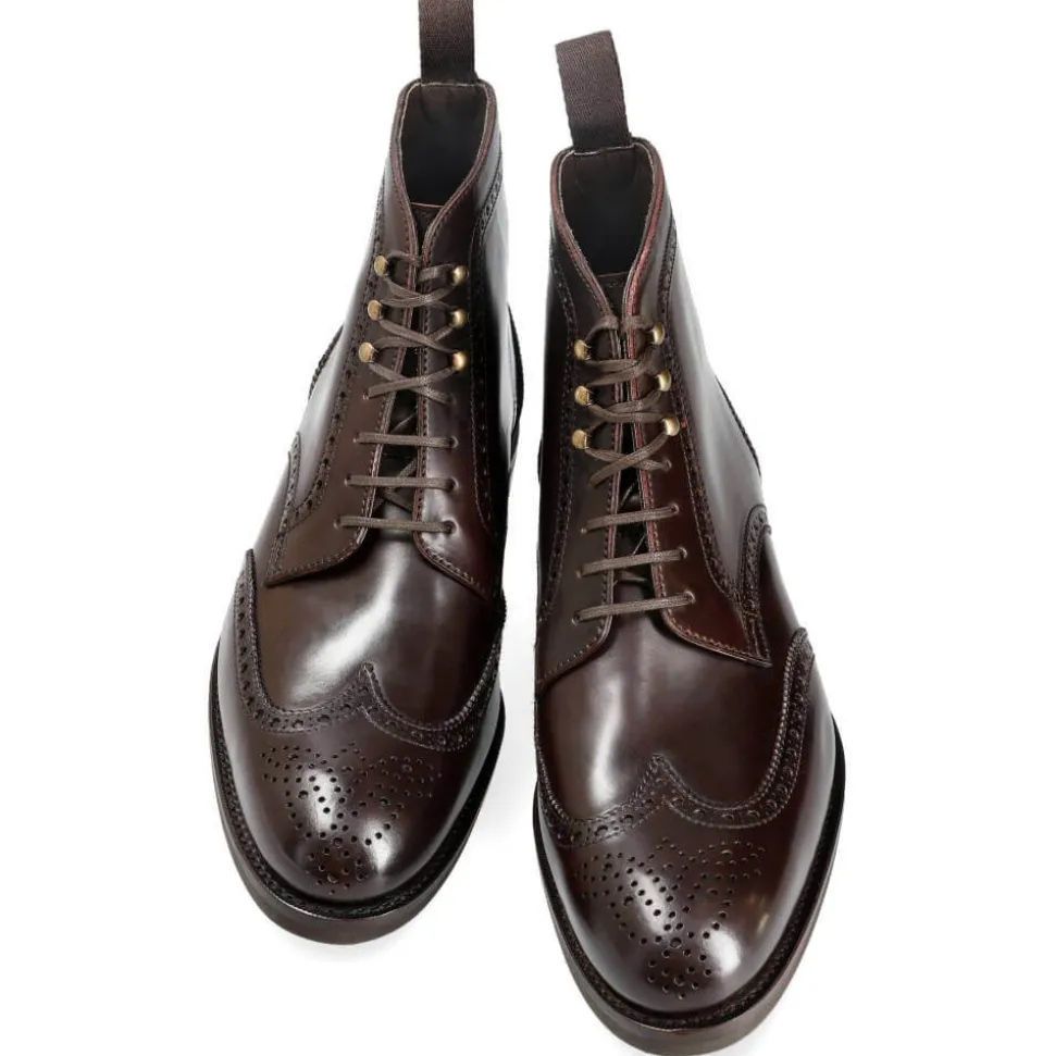Wingtip Boots|Cordovan Boots|Carmina WINGTIP CORDOVAN DRESS BOOTS 80770 SOLLER BURGUNDY