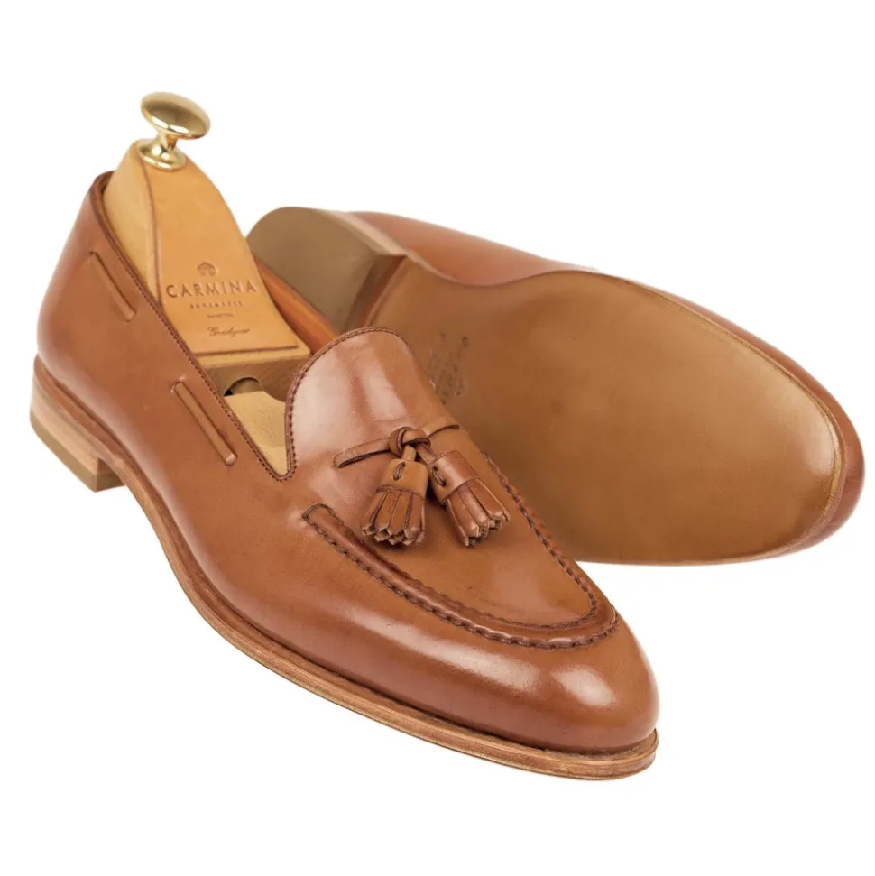 Women Cordovan|Tassel Loafers|Carmina WOMEN CORDOVAN LOAFERS 1640 DRAC NATURAL