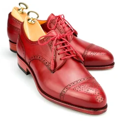 Cap-Toe Derby|Carmina WOMEN DERBY SHOES 1547 MADISON RED